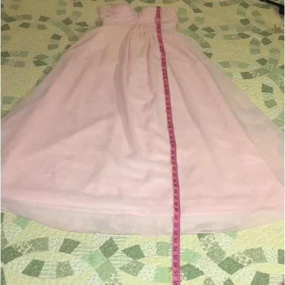 JJ’S House 0 Jr Long Pink CHIFFON Boned Bustier A-line Formal EUC 💎 - Picture 8 of 16